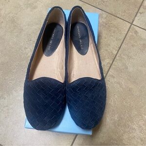 ANTONIO MELANI Navy Woven Flats